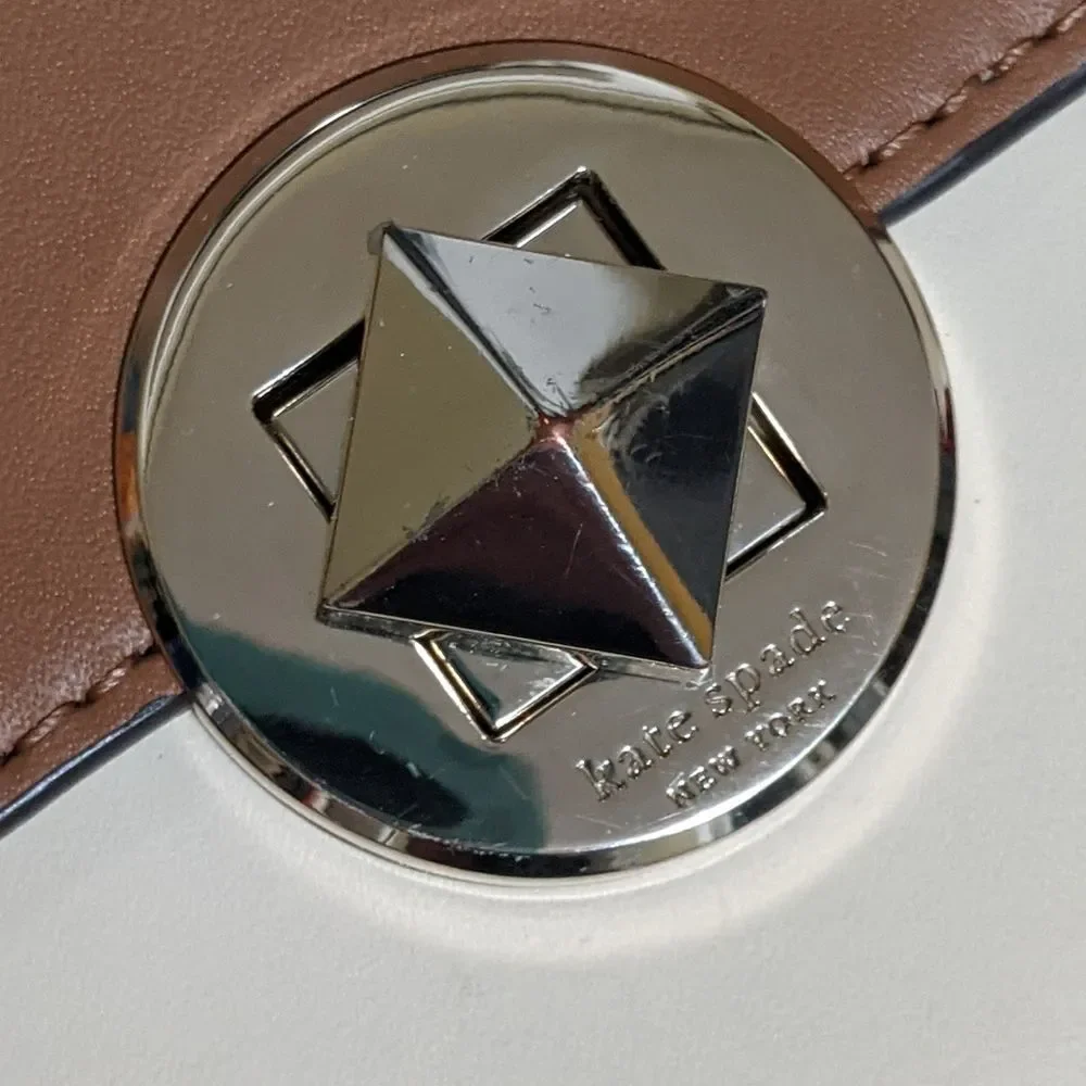 Kate Spade NY Audrey bicolor Flap crossbody flat leather handle shoulder bag